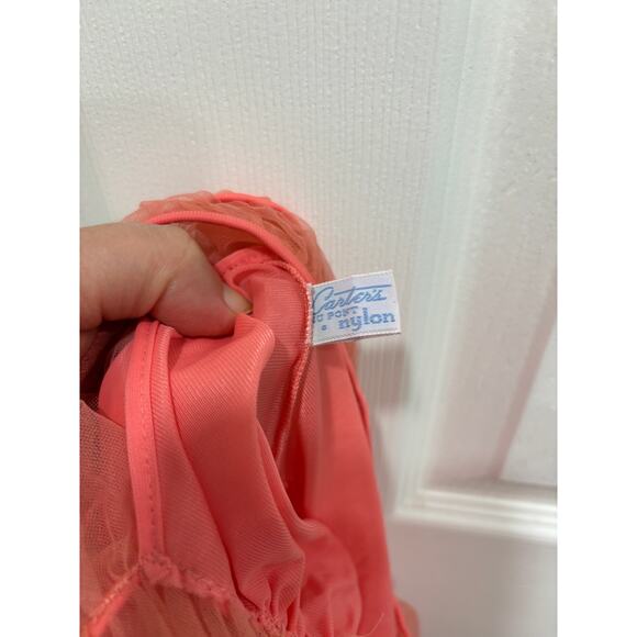 Vintage Carter's Du Pont Nylon Night Gown Slip Pink size XS Sleepwear Ruffles - Picture 5 of 6